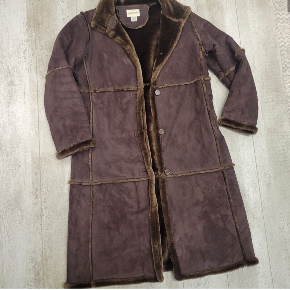 VTG St John’s Bay Long Faux Shearling Coat PETITE
